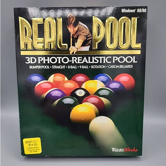 Real Pool By Wizard Works 3D Photo-Realistic Pool Windows 95/98 PC Video Game - Picture 1 of 7